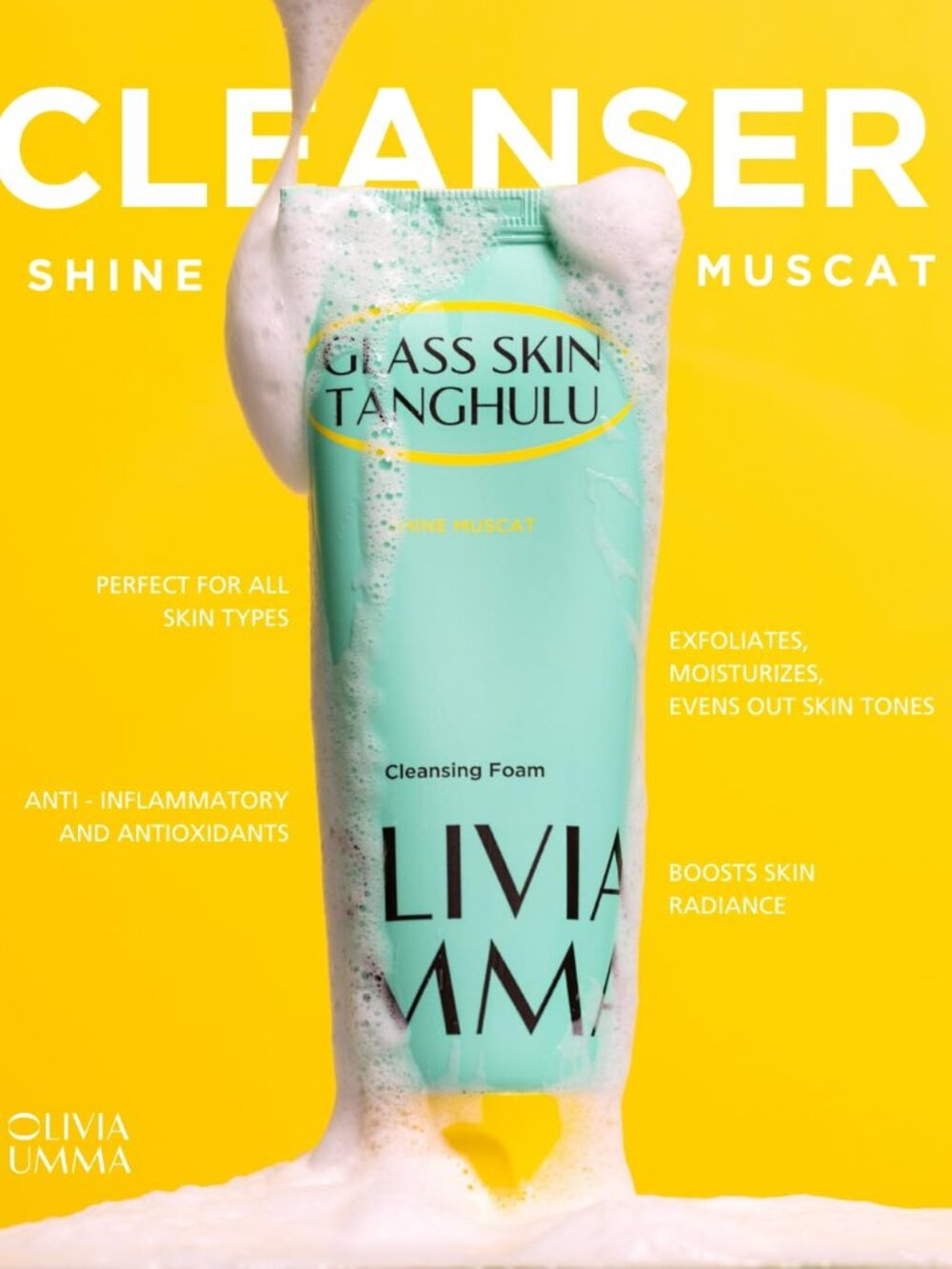 OLIVIAUMMA Glass Skin Tanghulu Shine Muscat Foaming Cleanser 120ml